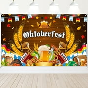 Oktoberfest Backdrop Oktoberfest German Beer Festival Themed Banner Fall German Bavarian Oktoberfest Beer Party Decorations and Supplies for Home Photo Booth Props, 5.9x3.6Ft