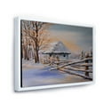 thumbnail image 3 of Designart 'Traditional Cottage Covered With Snow In Winter II' Traditional Framed Canvas Wall Art Print, 3 of 5