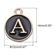 thumbnail image 2 of Uxcell Alphabet A Letter Charm Double Sided Enamel Initial Alphabet Pendant Black, for Necklace Bracelet Earring 20pcs, 2 of 7