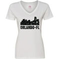 thumbnail image 3 of Inktastic Orlando Skyline with Grunge Women's V-Neck T-Shirt, 3 of 5