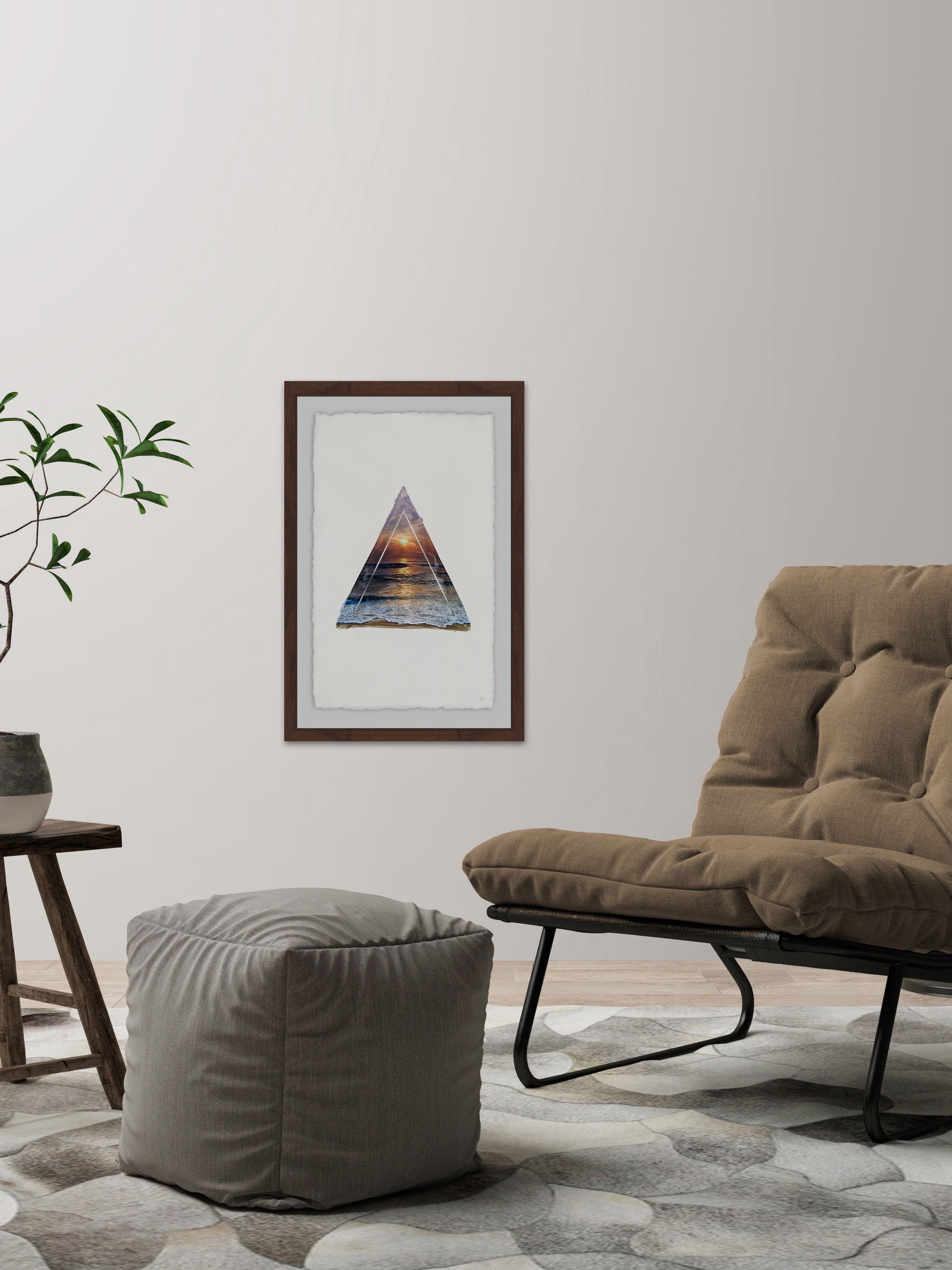Sea Triangle Framed Painting Print