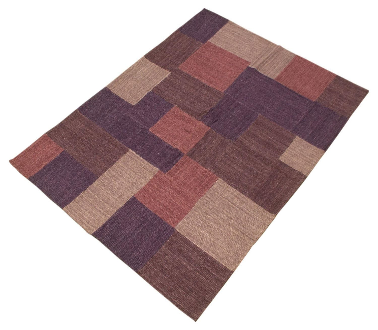 ECARPETGALLERY 5'3" x 7'10" Flat-weaves & Kilims Moldovia Patch Hand Made Area Rug for Living Room, Dining Room and Bedroom in Brown