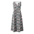 thumbnail image 4 of Gamivast Dresses for Women Sleeveless V Neck Button Down Loose Fit Midi Dress Floral Print with Pockets Flowy Elegant Party Summer Dresses Spring Dresses, 4 of 5