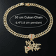 thumbnail image 3 of Colgante de cadena de clavícula para hombre con letras del alfabeto empalmadas con diamantes estilo hip hop, collar con letras cubanas y rompecorazones, 3 of 5