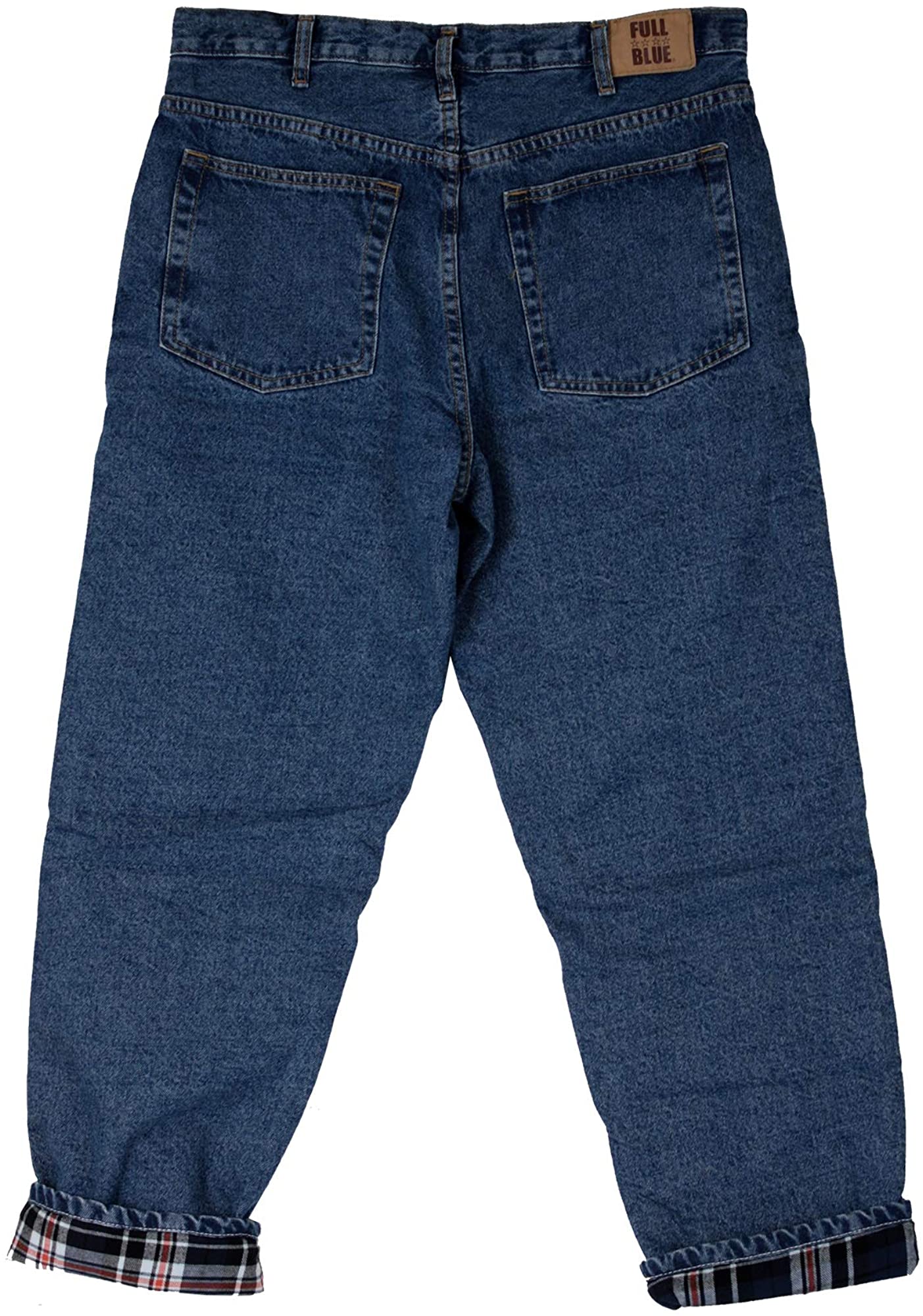 Full Blue Men's Flannel Lined Jeans - 5 Pocket Relaxed Fit, Light Stonewash, For Cold Weather (32W X 30L Example)
