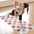 thumbnail image 6 of White Cow Strawberry Pattern Hot Yoga Mat Towel Non Slip for Hot Yoga - Quick-Drying Yoga Mat Cover with 4 Corner Pockets with Travel Bag - Hot Yoga Towel Non Slip Grip Moisture Wicking Sweat 70"x26", 6 of 6