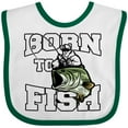 thumbnail image 3 of Inktastic Born to Fish Boys or Girls Baby Bib, 3 of 4