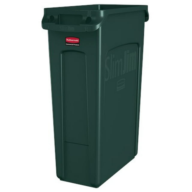 Contenedor Slim Jim Rubbermaid 16 gal Verde