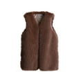 thumbnail image 2 of cllios Women's Fashion Medium Length Faux Fur Vest Warm Women's Vest Coat Faux Fur Tops, 2 of 5