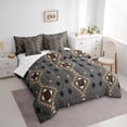 thumbnail image 3 of Manfei Vintage Boho Aztec Bedding Comforter Set 7pcs for Adult, Grey Abstract Ombre Queen Bedding Sets, Hippie Mandala Style Reversible Queen Sheet Sets, Ultra Soft Bedroom Decor, 3 of 7