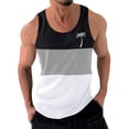 thumbnail image 1 of LOVZFMLL Débardeurs pour Hommes Mode Décontractée Patchwork Imprimé Chandail Col Rond Sport, 1 of 3
