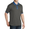 thumbnail image 4 of Mafoose Men's Heather Contender Contrast Polo Graphite Heather/ True Royal 2X-Large, 4 of 5