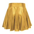 thumbnail image 3 of Urban CoCo Shiny Flared Pleated Mini Skirt(Gold, M), 3 of 6