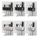 thumbnail image 1 of Juego de Portacepillos de Dientes, Diseño de Montaje En Pared, Dispensador Automático de Pasta de Dientes Integrado, Organizador de Baño para Varios Cepillos de Dientes, Fácil Instalación, Blanco y N, 1 of 7