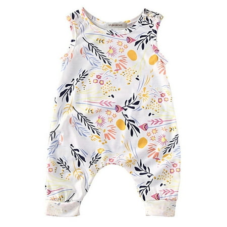 

StylesILove Toddler Baby Girl Summer Floral Sleeveless Romper (80/9-12 Months)