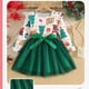 thumbnail image 5 of Cowsor Little Girl Ruffle Fall Winter Long Sleeve Dress Printed Party Holiday Clothes, 5 of 7