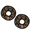 2PK Black Pumpkin Ring, variant on Tuffy® Wreath Jr Gear Ring Ultra Durable Plush Dogs Toy with Multiple Layers & Reinforced Seams, Washable and Floats, Original Construction