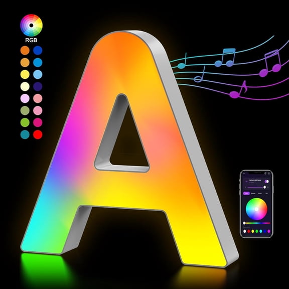 Light Up Letters Led Lights- Marquee for Boy Girl Gift Room Decor Wall Lights - Music Sync Color Change Colorful, Birthday Gifts Girl, Teen Girls Home