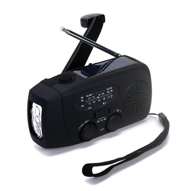 Multifunctional Solar Hand Crank Radio FM AM WB Weather Radio 2000mAh USB Charging Emerncy LED Flashlight Power Ban ,Handy Bright