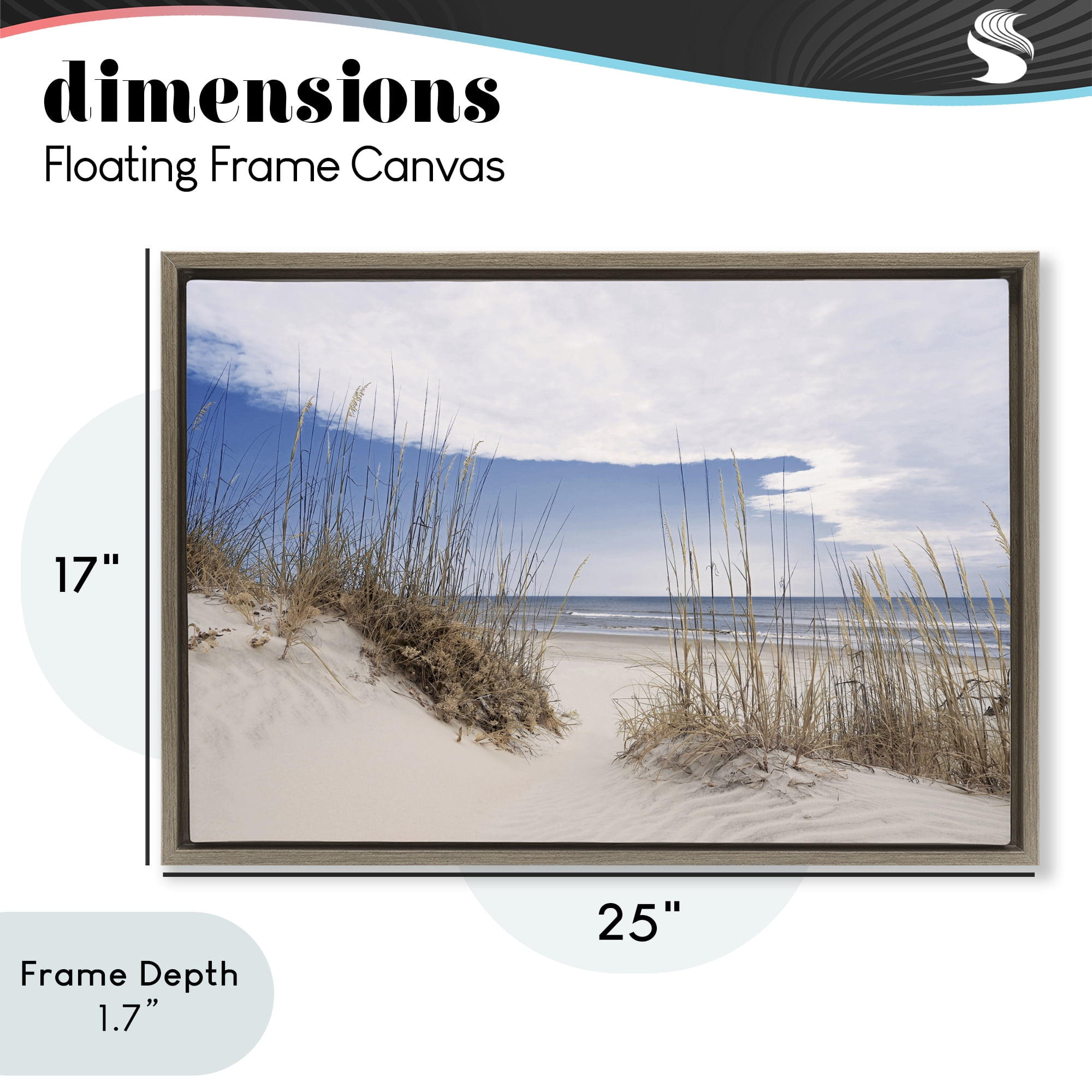 Stupell Industries Sea Oats Along Sandy Dunes Brown Framed Floater Canvas Wall Art, design by Natalie Carpentieri