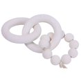 thumbnail image 3 of Wood Chain Link Decor-Natural Handmade 3 Link Wood Knot Wood Bead Decor, Rustic Wood Beads Garland Chain Link For Farmhouse Coffee Table Tiered Tray Decor, 3 of 8