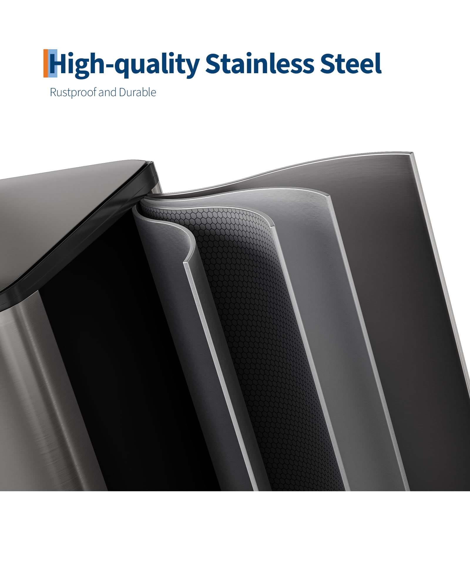2 x 8 gal Stainless Steel Dual Trash Can, Step-on Kitchen Metal Garbage Cans, Double Compartment Garbage and Recycling Bin Combo with Metal Lid, PP Inner