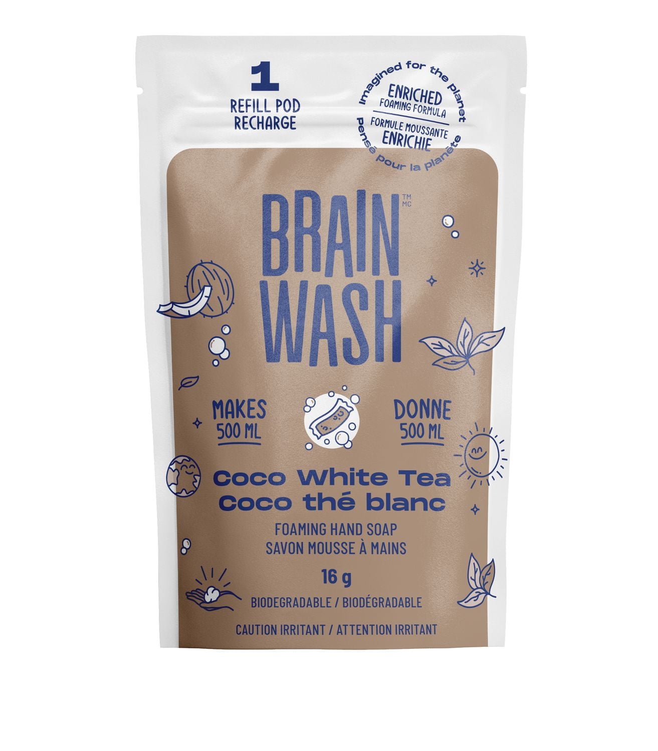 Brain Wash Foaming Hand Soap Refill Pod - Coco White Tea - Walmart.ca