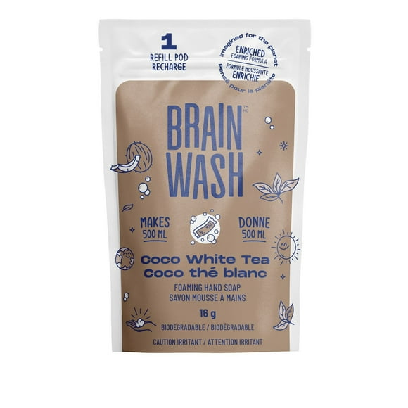 Brain Wash Foaming Hand Soap Refill Pod - Coco White Tea, 1 pod