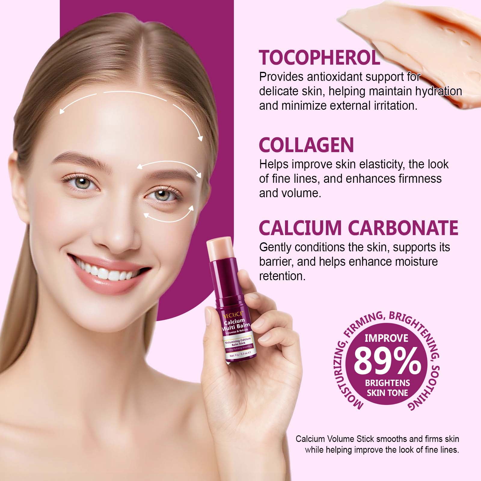 2Pack Calcium Multi Balm Stick: Firming & Hydrating Care with