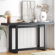 Ktaxon 59” Modern Console Table, Sleek Black Entryway Table Storage Cabinet, Heavy-Duty Hall Table for Foyer & Living Room