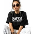 thumbnail image 2 of Women's Graphic T-Shirt Black XS Women's Tops Faith Can Move Mountains Crew Neck Short Sleeve Shirts for Women, 2 of 3