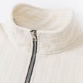 thumbnail image 4 of Wuxian Mens Quarter Zipper Stand Collar Sweatshirt Front Pockets Solid Color Loose Pullovers Top Casual Autumn Winter Fashion Dailywear,Yellow,XXL, 4 of 7