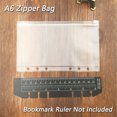 thumbnail image 3 of 12PCS Binder Pockets A5 A6 A7 Binder Zipper Folders for 6-Ring Notebook Binder Transparent Loose Leaf Pouch Document Filing Bags, 3 of 5