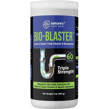 Enzyme Drain and Septic Cleaner and Friendly Bacteria Booster. Extra Large 2 lb. Deodorizes and Unclogs Pipes.