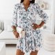 thumbnail image 2 of Vestido ajustado de manga larga con volantes de doble capa y cuello en V informal a la moda para mujer Pompotops  hdfakjf7296, 2 of 8