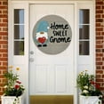 thumbnail image 3 of Seasonal Gnome Sweet Gnome Door Hanger Wooden Welcome Door Sign with Buffalo Plaid Bow Interchangeable Home Sign Rustic Farmhouse Welcome Sign Home Decor Ideas 12 Inches, 3 of 6