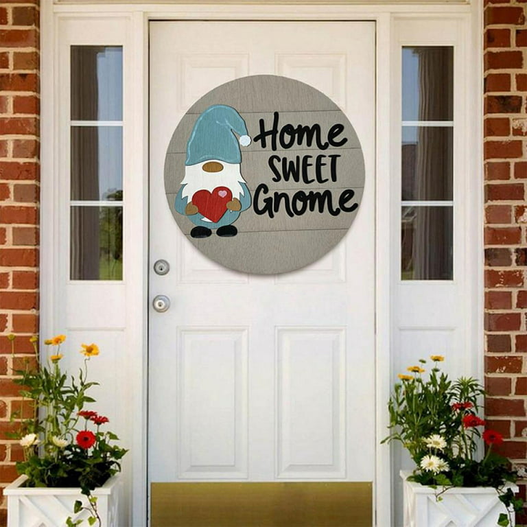 Interchangeable Welcome Sign Housewarming Gift Round Farmhouse Welcome Home  Sign Gnomes Front Porch Wall Decor Rustic Door Hanging Sign - Walmart.Com
