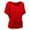 Red, variant on Hvyesh Womens Short Sleeve Boat Neck Side Shirring Dolman Drape Top Plus Size Solid Blouse Slim Fit Business Work Tee Shirt