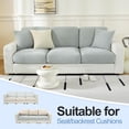 thumbnail image 3 of Large Backrest Cushion Covers Super Stretch Backrest Covers for 3 Cushion Couch Sofa, Couch Back Cushion Covers Featuring with Chenille Yarn (Softer Version, 3PC, Light Grey), 3 of 13