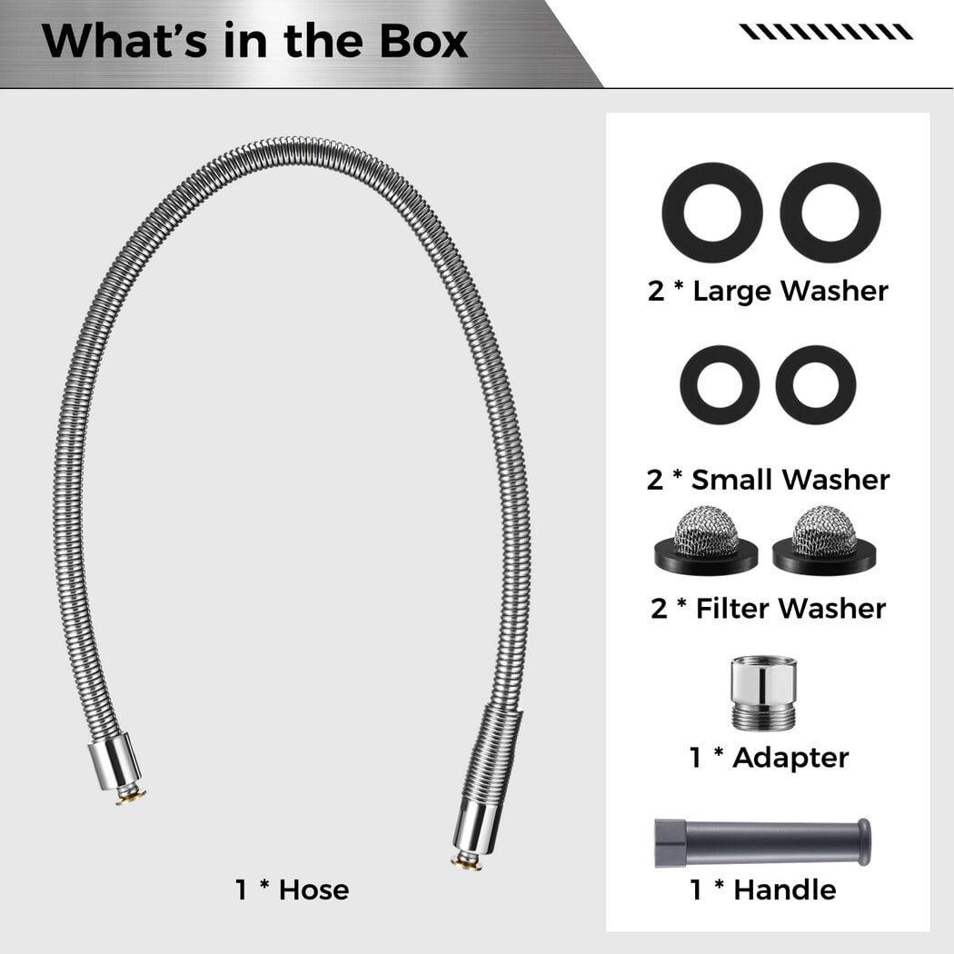 Replacement Pre-Rinse Hose For T&S Brass B-0044-H - 44 Inch Stainless Steel With Gray Handle