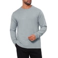 thumbnail image 4 of INSPIRE CHIC Men's Classic Solid Color Crew Neck Long Sleeve Soft Knit Pullover Sweater L Light Gray, 4 of 6