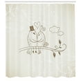 thumbnail image 3 of Ambesonne Valentine's Day Shower Curtain, 2 Birds Love, 69"Wx84"L, Grey White, 3 of 3