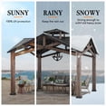thumbnail image 5 of Sunjoy 12.5 x 12.5 ft. Hardtop Gazebo Outdoor Cedar Frame Wood Gazebo with Steel 2-Tier Hardtop Roof and Ceiling Hook, 5 of 9