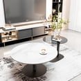 thumbnail image 4 of Wisfor Set of 2 Round Marble Coffee Table Heavy Duty Accent Side Table for Living Room ,17.71 inch, 4 of 14