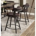 thumbnail image 3 of Metal Base 24-inch Counter Height Chairs Set of 2pc Brown, 3 of 4