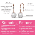 thumbnail image 3 of Cate & Chloe Betty 18k Rose Gold Plated Shell Pearl Earrings with Swarovski Crystals for Women, 3 of 9
