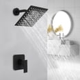 thumbnail image 4 of Shower Faucet Set with Valve Bathroom 8" Rain Shower Head Combo Wall-Mount Black, 4 of 20
