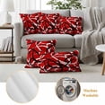 thumbnail image 6 of Red Geometric Outdoor Waterproof Pillow Covers, Modern Abstract Black White Striped Lines Decorative Rectangle Throw Pillowcase Sofa Cushion Sham for Patio/Couch/Chair, 20"x12" 2 Pack, 6 of 8