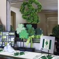 thumbnail image 4 of Chemin de Table en Coton et Lin pour la Saint-Patrick Motif Trèfle Vert Antidérapant Résistant à la Chaleur pour Dîner en Famille Cuisine, 13x70 Pouces, 4 of 7