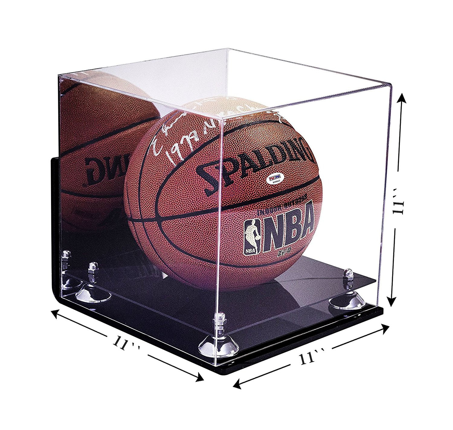 Black Base BCW Acrylic Mini Basketball Display Case Mirrored Back 